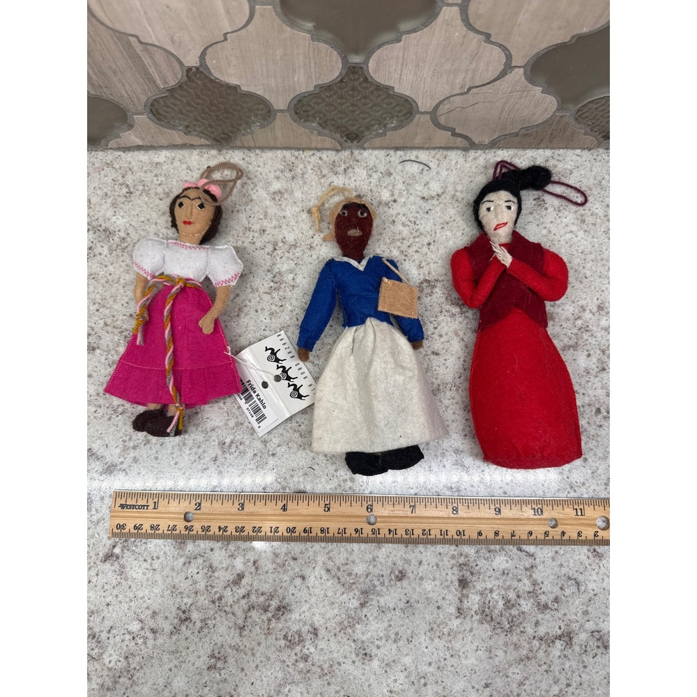 Silk Road Bazaar Felt‎ Ornaments Frida Kahlo Sojourner Truth Fair Trade Set of 3